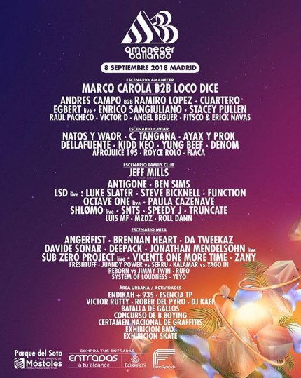 .<a href="/NatosyWaor/">Natos y Waor</a>, <a href="/c_tangana/">El madrileño</a>, <a href="/Dellafuente_/">۞</a>, <a href="/KiddKeo95Flames/">Kidd Keo</a>, <a href="/secoweedcodein/">ALBERTO YARINI</a> y muchos más forman parte de <a href="/ABFestival2018/">Amanecer Bailando</a>, el evento del año que se celebrará en #Madrid.

Hazte con tu entrada en v4.entradasatualcance.com/tickets-amanec…