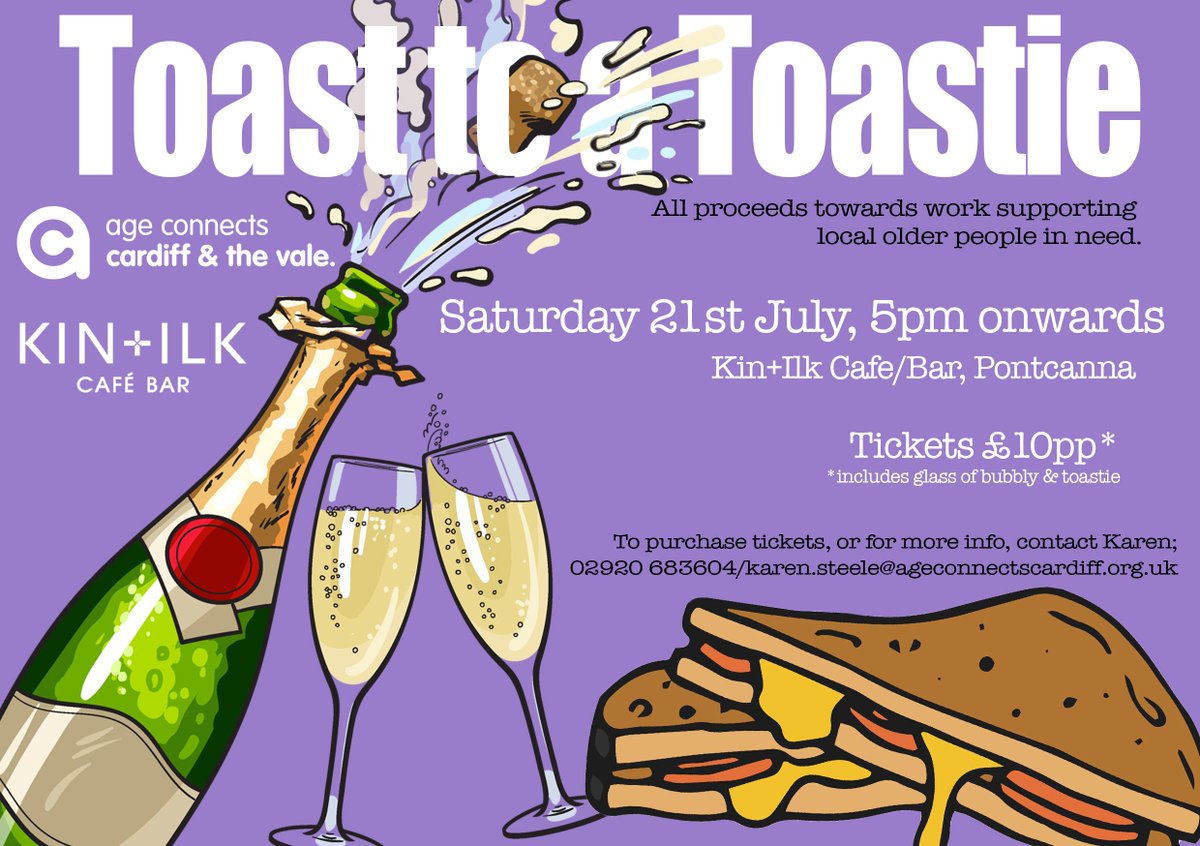 ACCardiff's tweet photo. Toast to a toastie this Summer!
For £10 per person you'll have a choice of either a Welsh cheddar, ham + chutney toastie, or a buffalo mozzarella + tomato toastie both made with award winning sourdough! Plus you'll receive a glass of prosecco 🥂 Tickets are limited so book now! https://t.co/IxhPto6Ywb