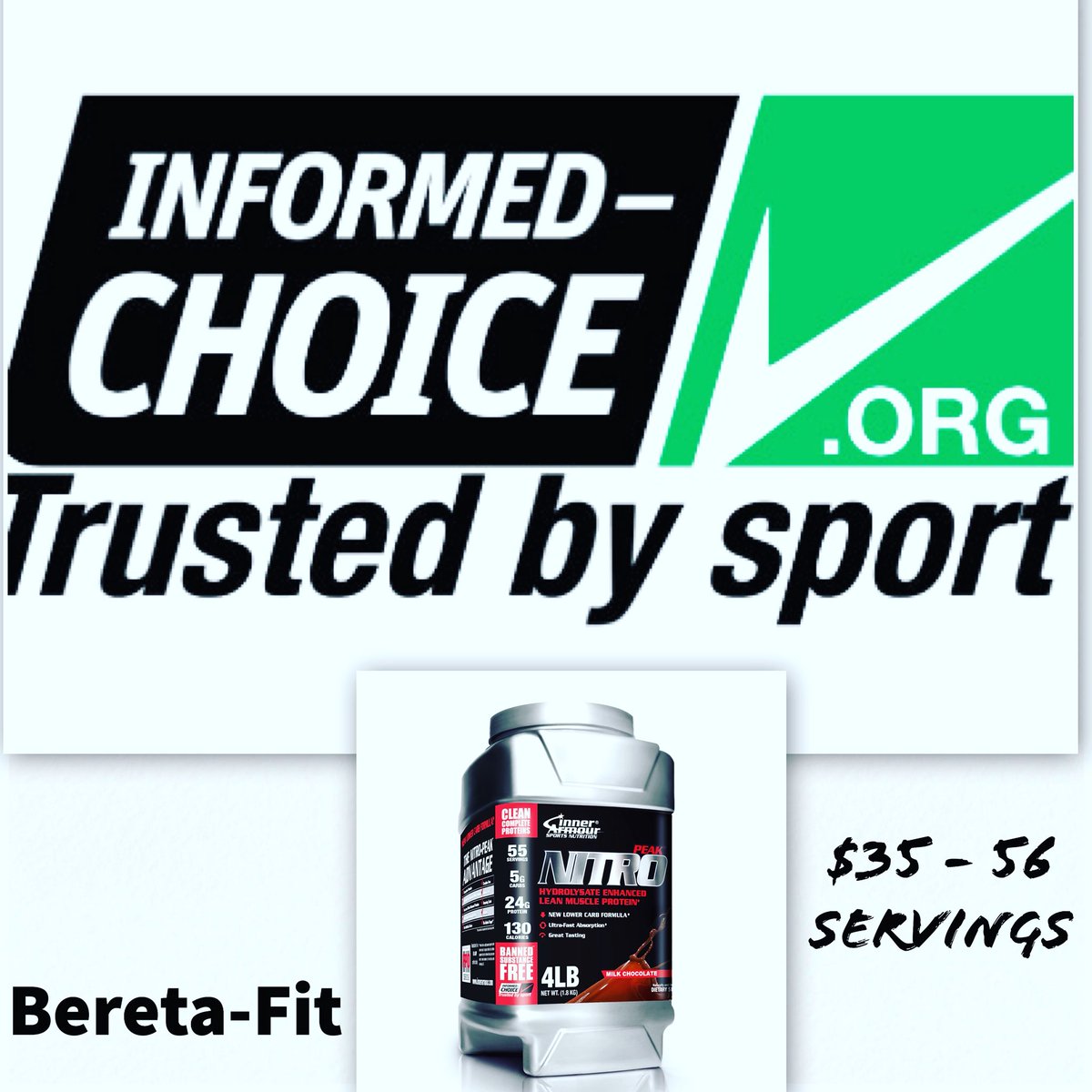 BeretaFit's tweet photo. Nitro Peak now in Stock!🔥 Chocolate or Vanilla! 24 grams of protein per serving, 9 grams of BCAAs &amp; Glutamine❗️Kosher Certified, Banned Substance Free Trusted by Informed Choice ✅ Safe❗️ for any competitive athlete to take, just ask your coaches &amp; trainers❗️#BeretaFit https://t.co/T3h9BvHrbb