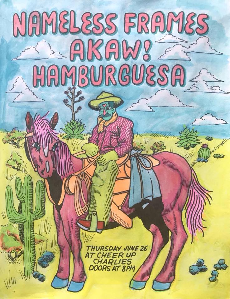 thenothingsong's tweet image. Surf rock and punk acts Akaw!, Hamburguesa and Nameless Frames at @CheerUpCharlies tonight! Music at 9PM: facebook.com/events/1670342…