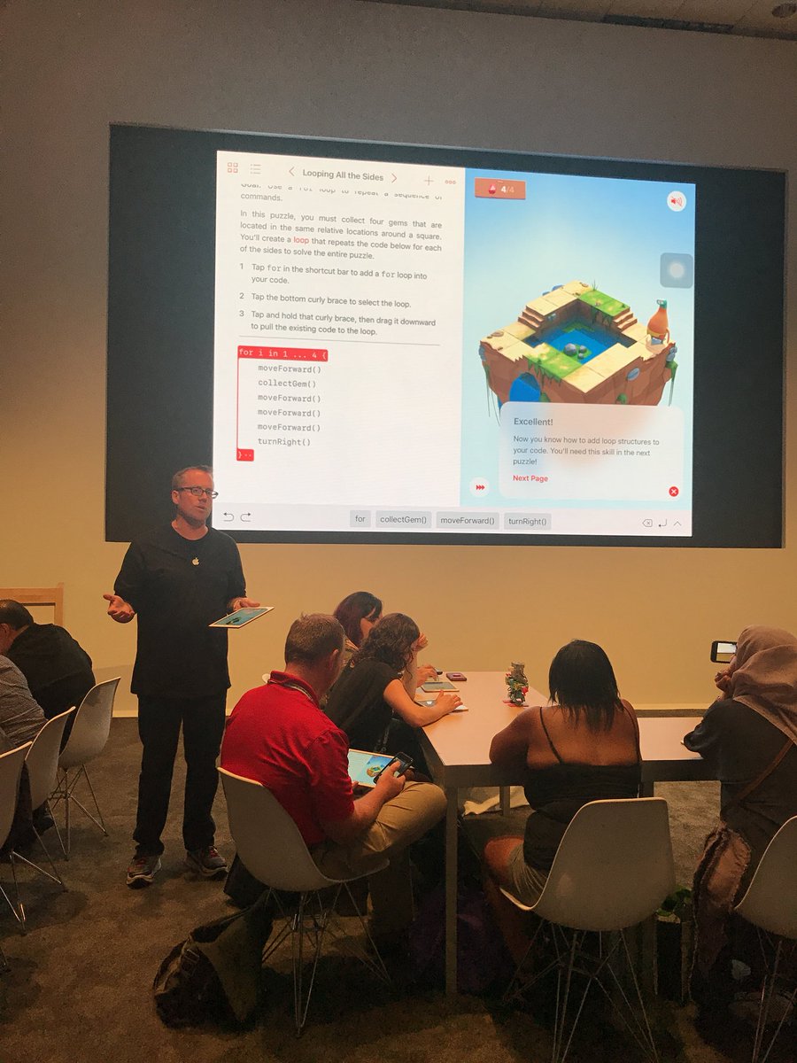 ceich11's tweet photo. @AppleEDU always puts on phenomenal #ISTE18 sessions! Coding on an iPad here we come @RegisRoyals https://t.co/FCOXDmqVqs