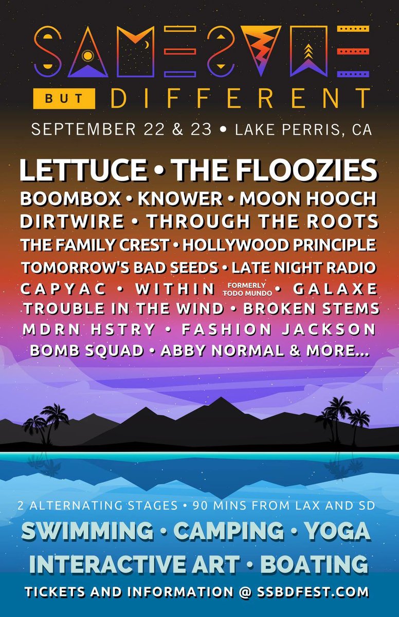 ssbdfest's tweet photo. 2nd round lineup is live!  Less than 3 months until we 💃🎶⛺️🏊‍♂️🧘‍♀️🚴‍♂️🚣‍♀️ and more!
Tickets : https://t.co/MuNrPcv7IR https://t.co/PN6DCaOqxa