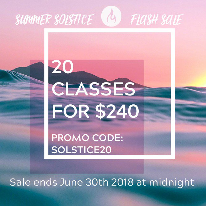 modowaterloo's tweet image. Don&apos;t forget our 20 class pass flash sale! Code valid until June 30th! #MokshaFamily #MokshaModo #GetYourSweatOn