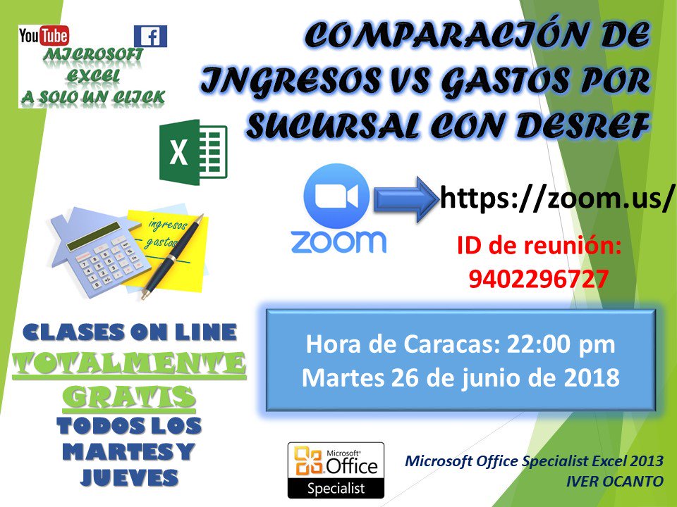 Iver_Ocanto's tweet photo. Clase On Line para hoy⌨️💻, explicaremos cómo hacer uso de la función DESREF para efectuar comparaciones de ingresos vs gastos por sucursal y así poder medir su rentabilidad 📈📊.

#clasegratis #microsoftexcel #cursoexcel #funciondesref #funcionesavanzadas #excelavanzado https://t.co/HzK5KLUCCp
