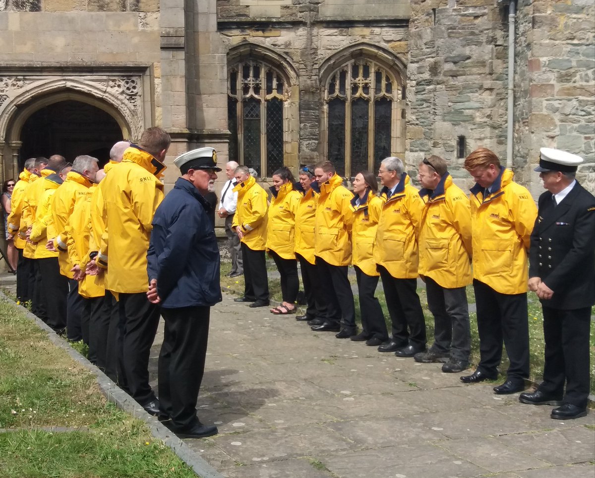 Our crew were very privileged today to form the Guard of Honour at the funeral of John Cave MBE. John was best summed up by his great friend Richard Burnell, who described him as "a well-cut, polished diamond." RIP John. We will miss you. #Holyhead #Anglesey