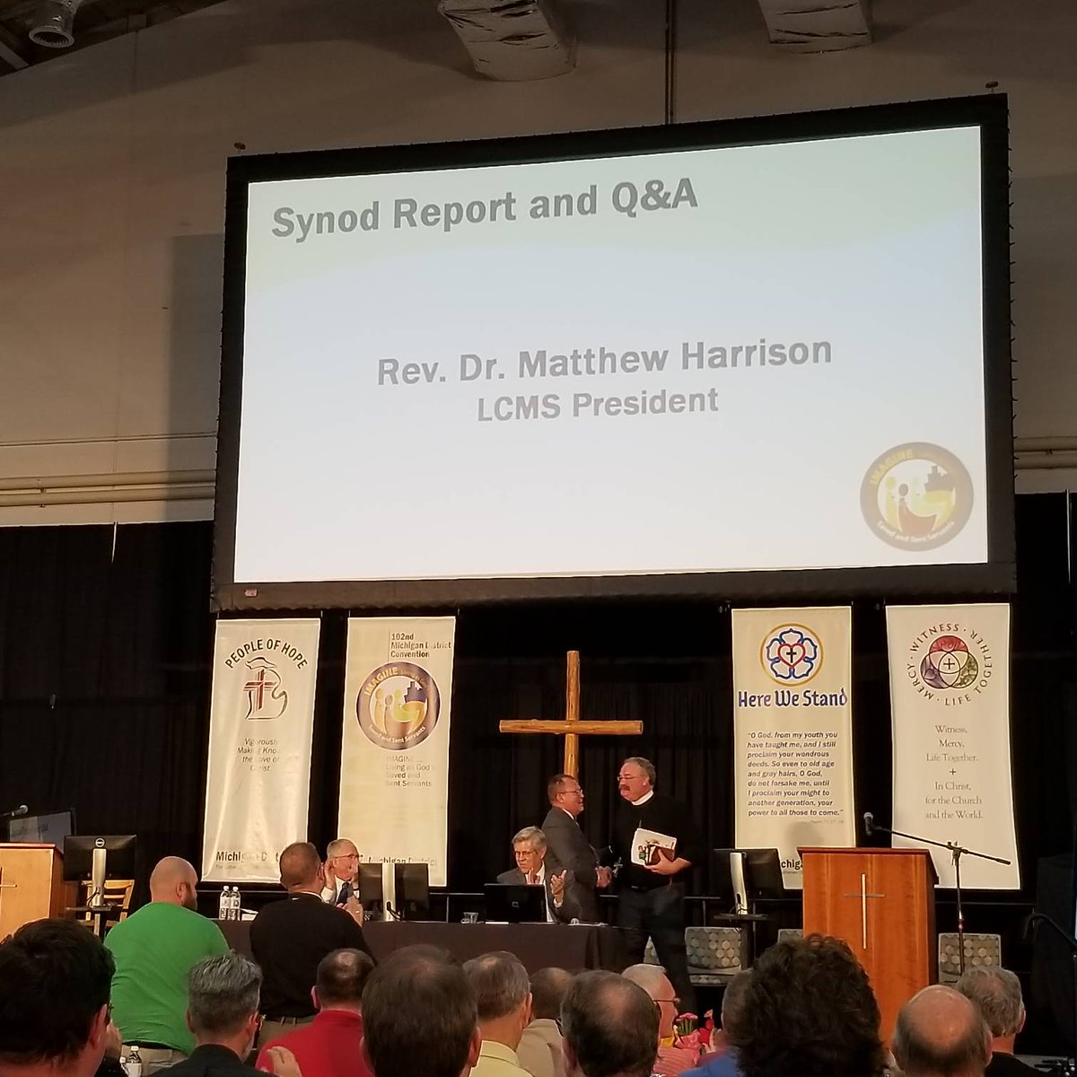 crossandres's tweet photo. Last day of our Michigan District of LCMS Convention at Concordia University Ann Arbor.  We are hearing about exciting ministries in Michigan.  We are now hearing about the LCMS National and International Ministries. #milcmsconvention https://t.co/hyf5M6Jmce