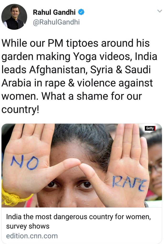 Being_Humor's tweet photo. Pic 1: When survey praises India.
Pic2: When survey defames India. 

RT if you think @RahulGandhi hates India. 

Via @AnupamUncl https://t.co/THNw27PgFe
