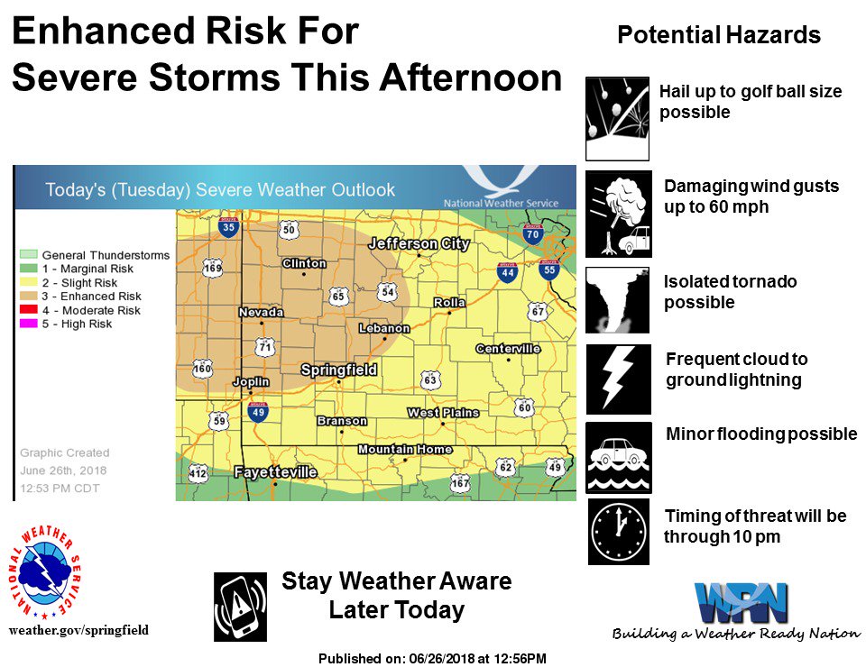 Severe storms likely this afternoon and tonight