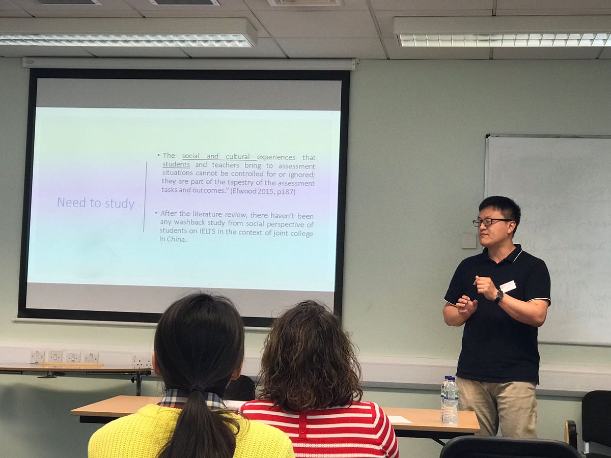 doceduireland's tweet photo. #DocEd2018 Hui Ma of @QUBSSESW presented his research entitled "Exploring the washback of the IELTS in China: A sociocultural perspective on student test activity" at the 10th All Ireland Doctoral Conference. @HuiMa3 @doceduireland https://t.co/qKjmZTuyxK