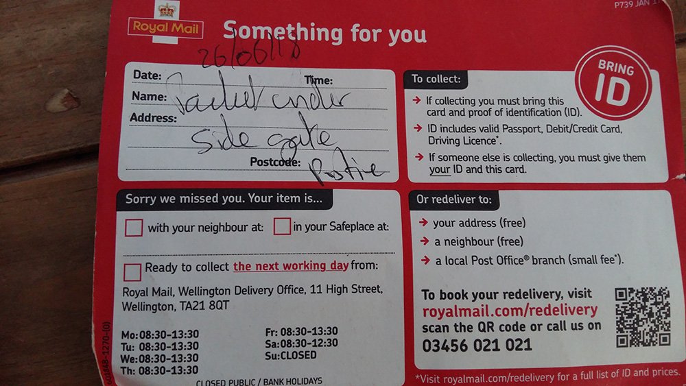buffthestcat's tweet photo. @RoyalMail the postman left my very important and very expensive medicine (£66) under the side gate in full sun :-( https://t.co/05RpEa5sqG