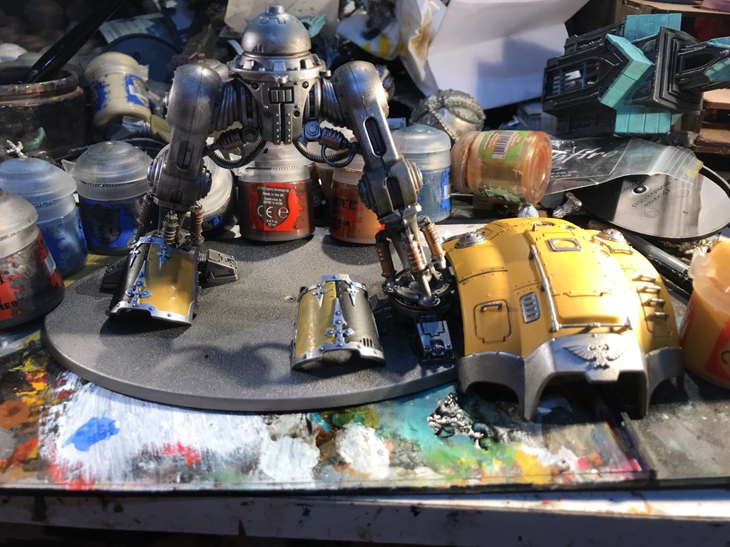 orcboyphil's tweet photo. #TheBigKnightPaintingNight one hour in. #PaintKnight https://t.co/cpSN3Kb8SJ