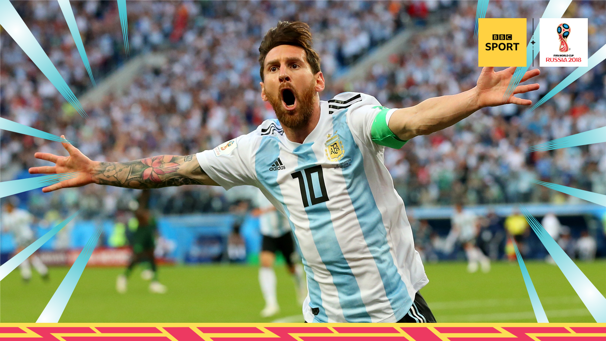 BBCMOTD's tweet photo. Lionel Messi scores the 100th goal at the 2018 #WorldCup 

He just wanted his first to be a landmark... 😉 https://t.co/G746W4RsFi
