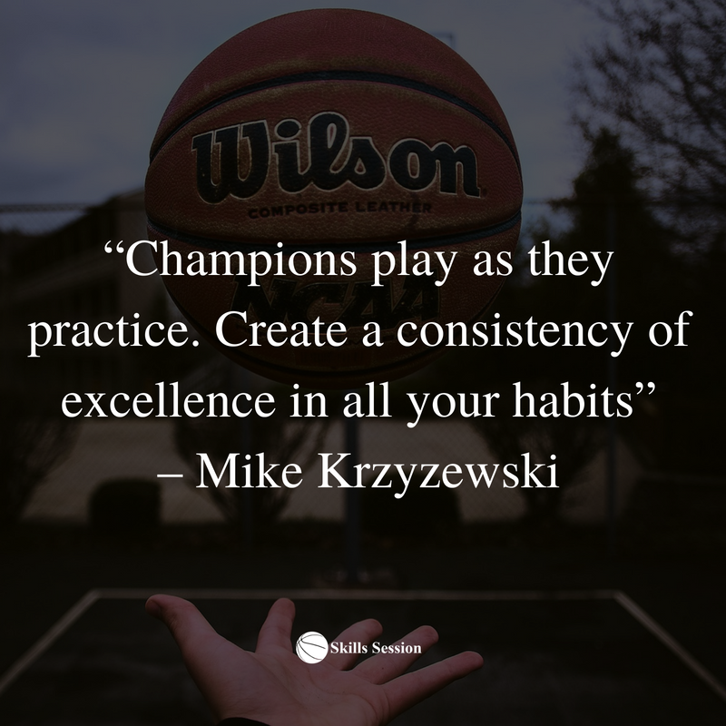 SkillsSessionBB's tweet photo. “Champions play as they practice. Create a consistency of excellence in all your habits” – Mike Krzyzewski

#quotes #basketball #skills #basketballskills #coaching #coach https://t.co/lkCwXKNWXj