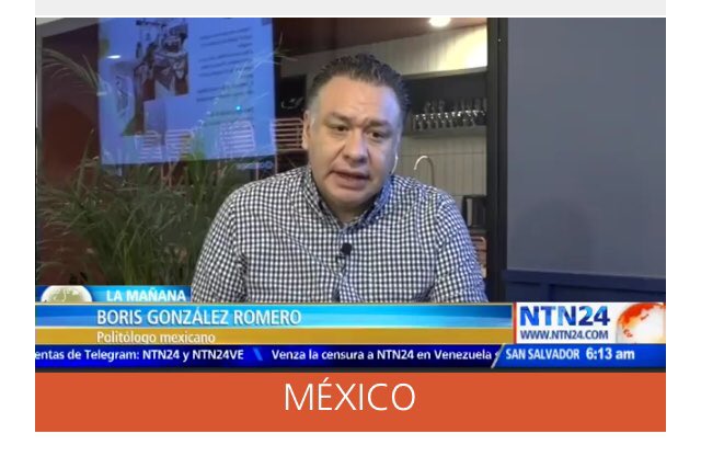 AtlasRiesgoMX's tweet photo. En entrevista para el noticiero @NTN24 de Colombia #Elecciones2018 #AtlasRiesgoElectoral #INE 

https://t.co/6vcIHLy51R https://t.co/5XOGcIcF6o