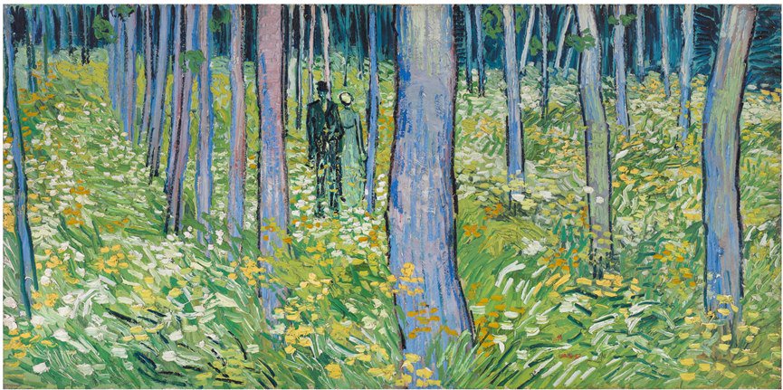 cincyartmuseum's tweet photo. Vincent van Gogh’s beloved painting Undergrowth with Two Figures returns to CAM July 3! #WelcomeHomeVanGogh https://t.co/9OVgFpty53