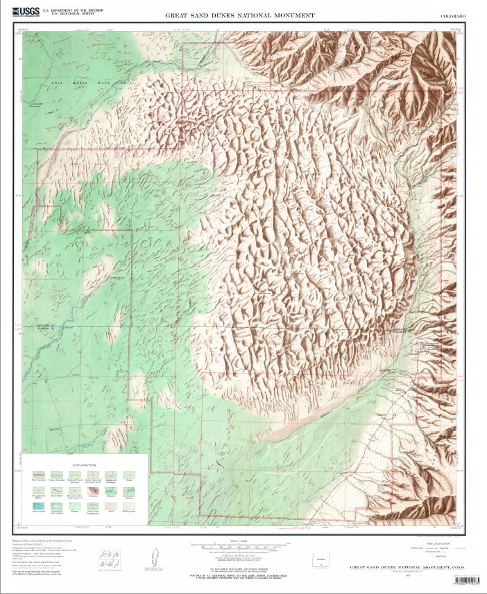 USGSstore's tweet photo. It's #FreeMapMonday! Retweet and follow us for a chance to win the Great Sand Dunes National Monument, CO product! #USGSStore (U.S. residents only) https://t.co/b0hHRjKZPk