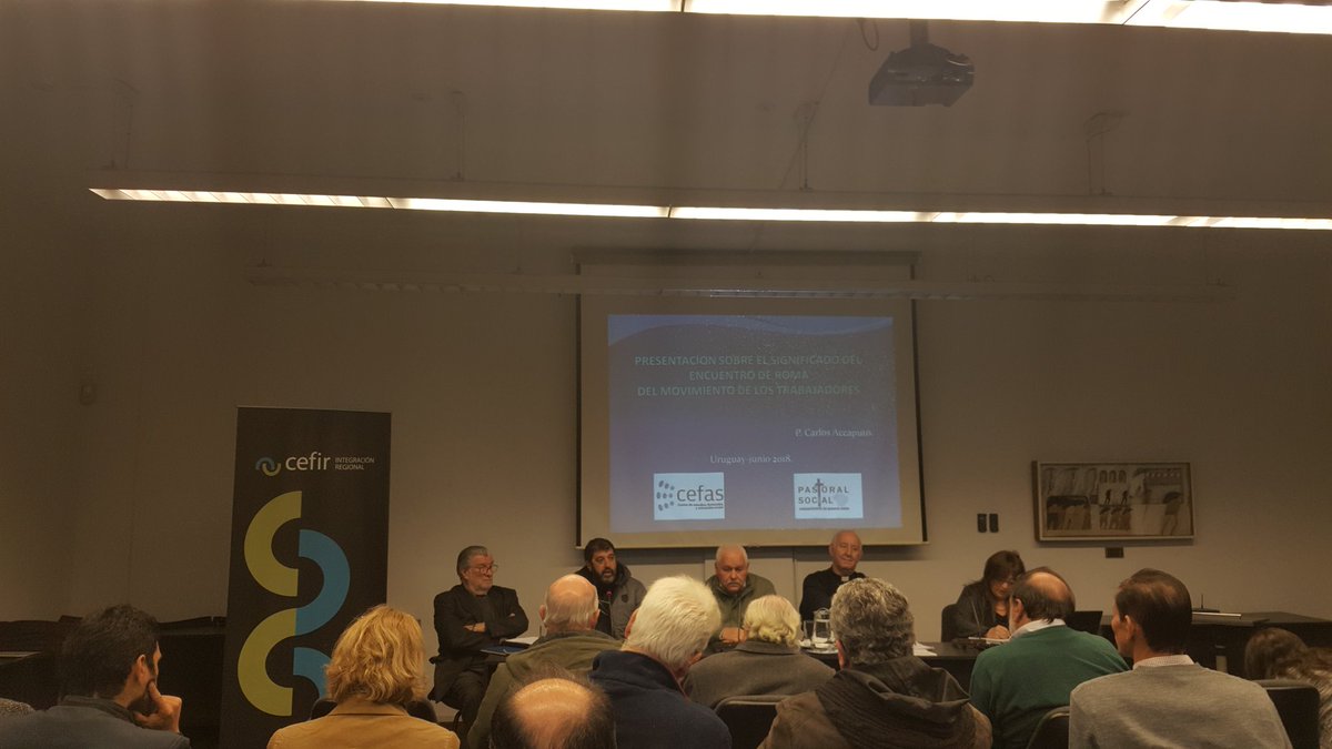 pastoralbue's tweet photo. Acompañando la jornada académica en #Montevideo #Cefir sobre "El trabajo: clave del desarrollo en el mundo actual" en la que el P. Accaputo presentó conclusiones del encuentro internacional sobre #trabajo y movimientos obreros que tuvo lugar en noviembre pasado en #Vaticano https://t.co/AVNnp5GSZY