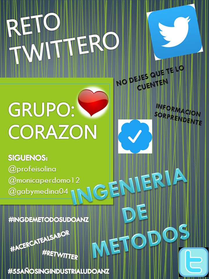 GABYMEDINA04's tweet photo. Apoyen nos a retweets Corran la voz así llevaremos información por todo el mundo! "planificar, coordinar y dirigir las actividades, con el fin de eliminar interrupción, paralización en un proceso eso es"  #55añosIngIndustrialUDOAnz #IngDeMetodosUdoAnz #GrupoCorazon https://t.co/yVh1LkTMQO