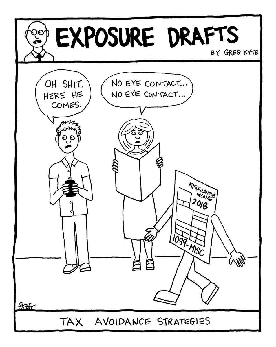 gregkyte's tweet image. Avoid tax like you avoid Carol from payroll. #tax #taxminimization #taxavoidance #CPA #1099 #NoEyeContact #CPAlife #accounting #cartoon #AccountingCartoon @going_concern goingconcern.com/exposure-draft…