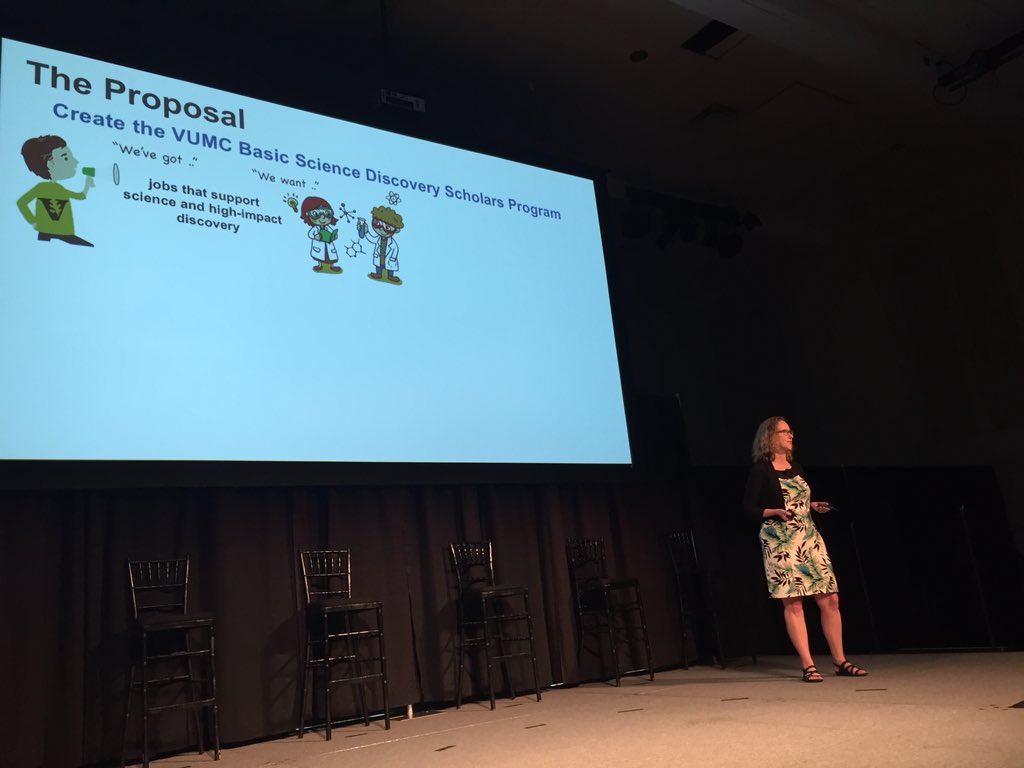 ReedOmary's tweet photo. Thought-provoking session 2 on people at @VUMChealth #StrategyShare18. Shari Barkin asks the panel, “how to jump into a new career?”
Great PowerPitches by Borden Lacy, @dr_eleby, & Chris Williams. https://t.co/hvuoATjY0a