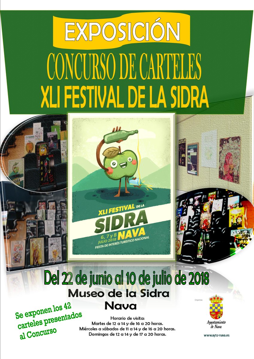 iunava's tweet photo. Con motivo del próximo 🍏Festival de la Sidra🍎, hasta el 10 de Julio 📅 en el Museo de la Sidra de Nava, se encuentra la exposición de 📃CARTELES DEL FESTIVAL. ¡¡Animaros a visitarla!!😊😊 https://t.co/pKYkytH8Ms