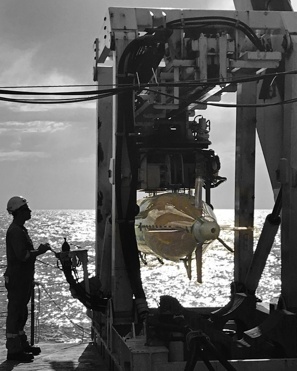 c_r_pearce's tweet photo. Successful first deployment of the @NOCnews Autosub from #RRSJamesCook today. Fantastic work by all involved on #JC166. https://t.co/KHDi67eRCF