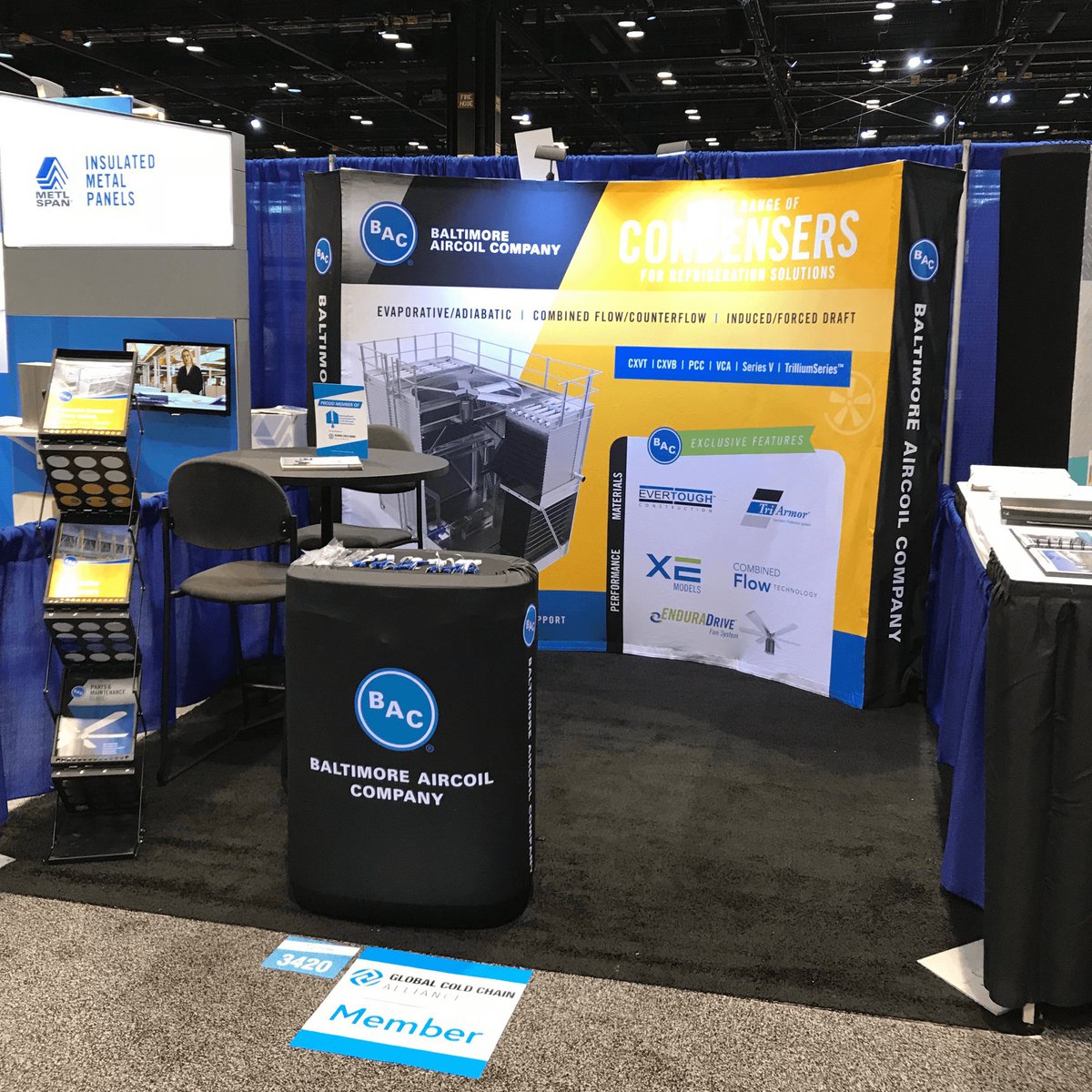 CoolingIsBAC's tweet photo. Enjoying the @coldchainexpo?  Make sure to stop by BAC's booth #3420 to learn how BAC can help you with your industrial refrigeration needs. #GCCE18 https://t.co/NpBfr9xIk0