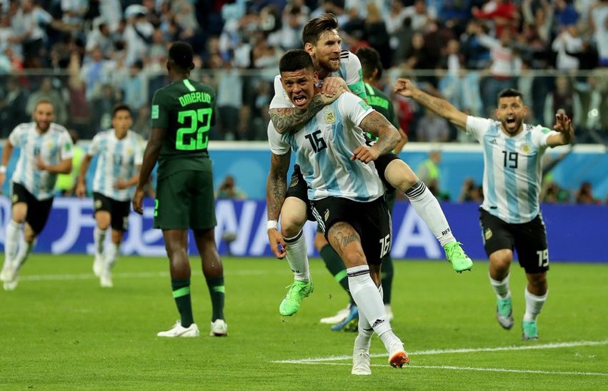 YesWeCrann's tweet photo. Marcos Rojo carrying Messi and #ARG into the Round of 16... https://t.co/bU9upeZyI0