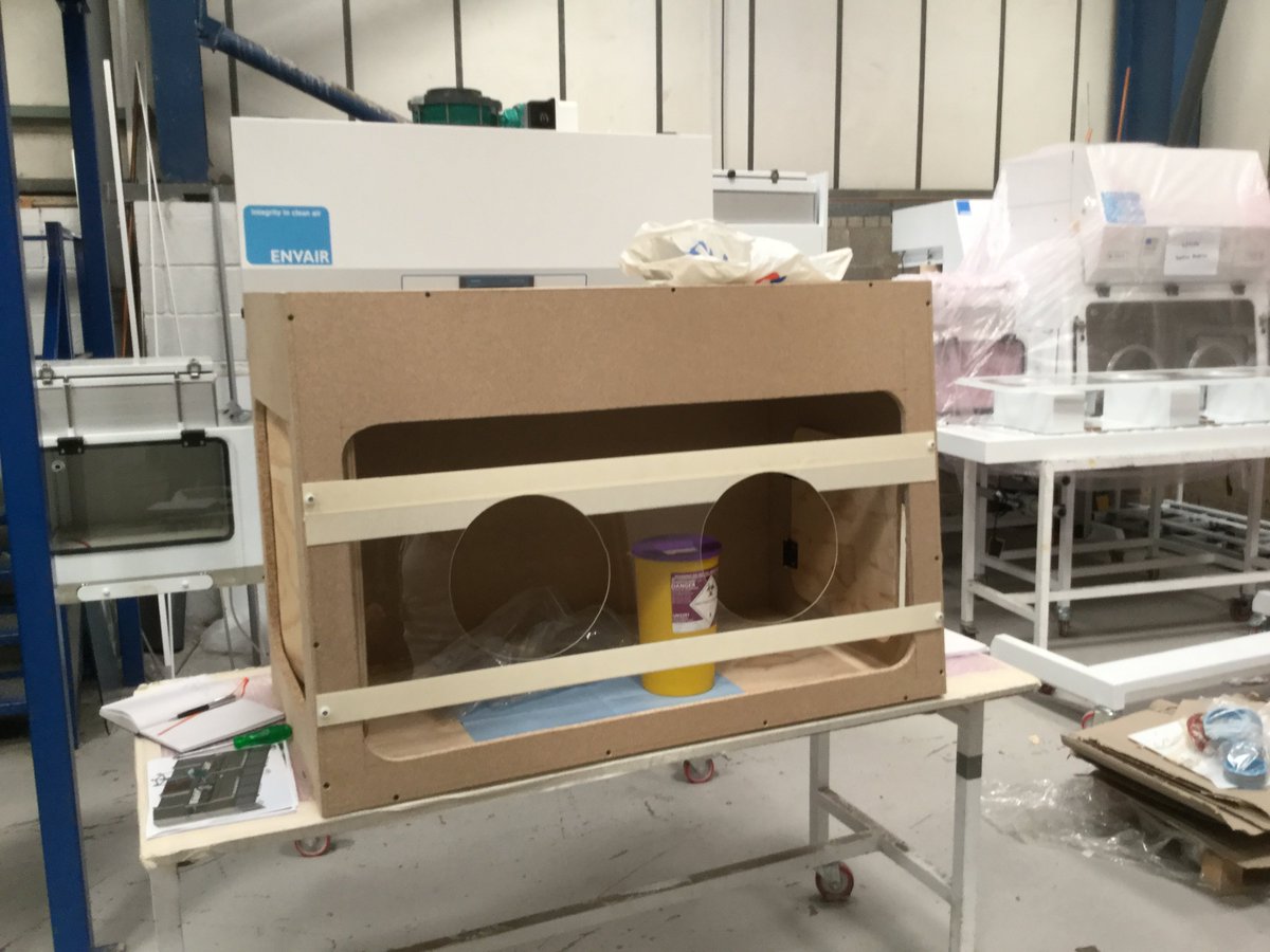 danielphutton's tweet photo. Exciting visit to @EnvairLab with pharmacy colleagues to see isolators and trial our mock up / make tweaks #humanfactors Isolators are where are fab team produce the chemo &amp; gene therapy for @CCCNHS patients @CCCpropcare @bassaire #transformingcancercare https://t.co/8SUyEY1qR1