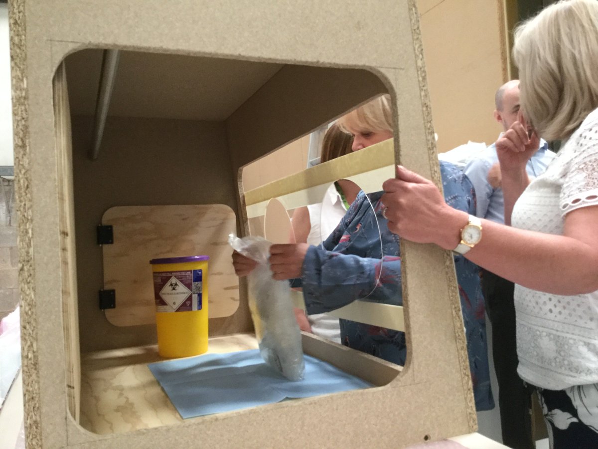 danielphutton's tweet photo. Exciting visit to @EnvairLab with pharmacy colleagues to see isolators and trial our mock up / make tweaks #humanfactors Isolators are where are fab team produce the chemo &amp; gene therapy for @CCCNHS patients @CCCpropcare @bassaire #transformingcancercare https://t.co/8SUyEY1qR1