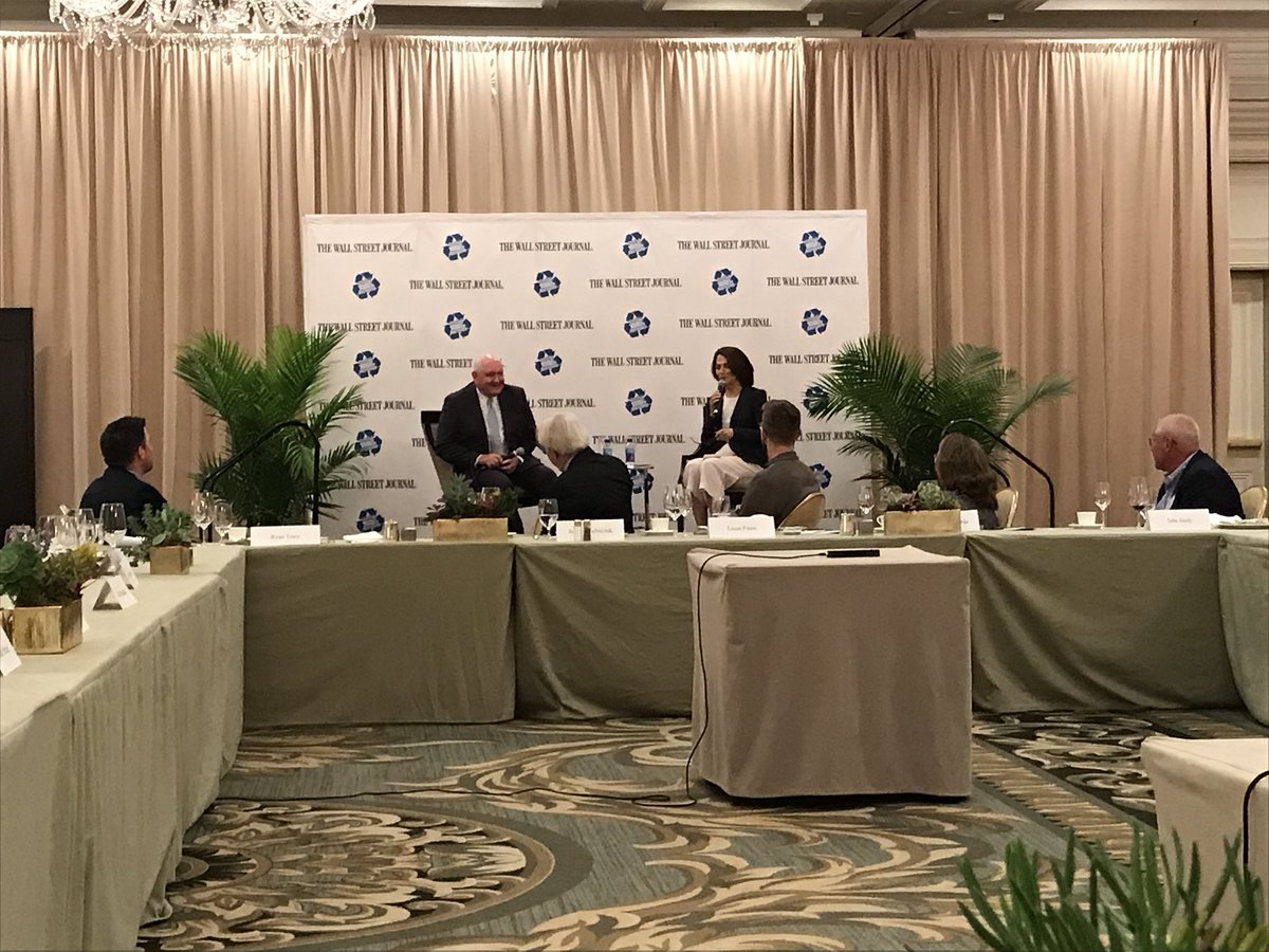 blayden's tweet photo. Listening to Ag Sec Perdue at the WSJ/Pratt Industries luncheon in Chicago talk about trade, tariffs, labor, immigration and other issues and impact on Am ag and food processing #FoodMinds https://t.co/fZ0hYvCSIq