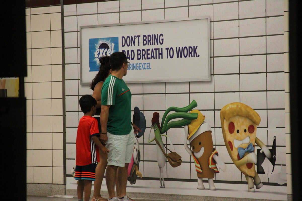 pattisonoutdoor's tweet photo. Excel's new campaign wants to help you eliminate bad breath! These adorable characters are back in the TTC to remind you to #BringExcel everywhere you go!
#TTC #Excel #StationMurals https://t.co/JYhImjM3C1