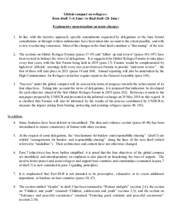 ICVA_Displaced's tweet image. Final draft of the #RefugeeCompact is now online: bit.ly/2Koeu8T with a short explanatory note: bit.ly/2twJFsi #GCR #NYDeclaration #CRRF