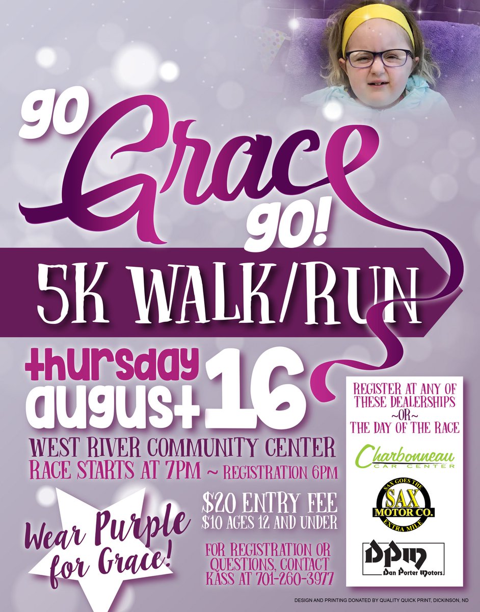 kasstdvorak's tweet photo. Grace Bittner is the bravest and strongest little girl I know! Come help beat her battle against brain cancer on Aug 16! 💜💜#gogracego https://t.co/UshESS4kHp