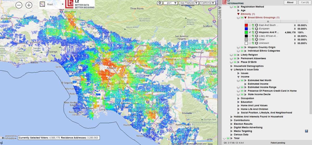 L2political's tweet photo. @madrid_mike great analysis on Primary 2018 and what happened in the @antonio4ca campaign #AAPCSAC @TheAAPC Heat maps of Latino voters across CA https://t.co/uQdspY1sfR
