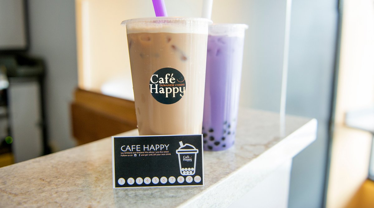 cafehappykirk's tweet photo. Earn free drinks!
Be sure to pick up a punch card the next time you're at Cafe Happy!

#CafeHappy #Kirkland #KirklandWA #Boba #BubbleTea #SeattleFoodie https://t.co/Qt92zTv4lb