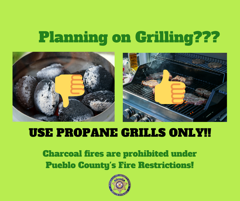 Stage 2 Fire Restrictions imposed yesterday mean no charcoal grilling allowed. If you plan to grill, make sure to use gas/propane grills. Fire Danger is Extreme! Be Safe, Be Smart and follow the restrictions. #noburning #nofireworks