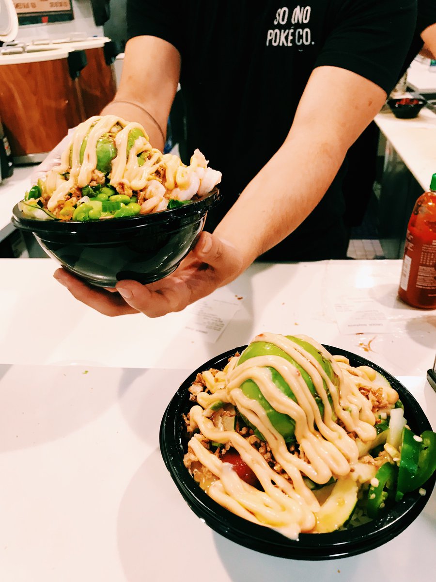 theonopoke's tweet photo. Your order is ready ✅ Spice up your Tuesday with an Ono Poké bowl! #onopoke #crunchbowl #lavabowl https://t.co/oD90aeero8
