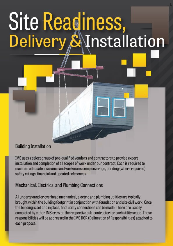 innovatemodular's tweet image. Innovative Modular Solutions uses a select group of pre-qualified vendors and contractors to provide expert installation and completion of all scopes of work under our contract. #Installation #BuildingInstallation #IMSModular #IMS #Modular #Construction