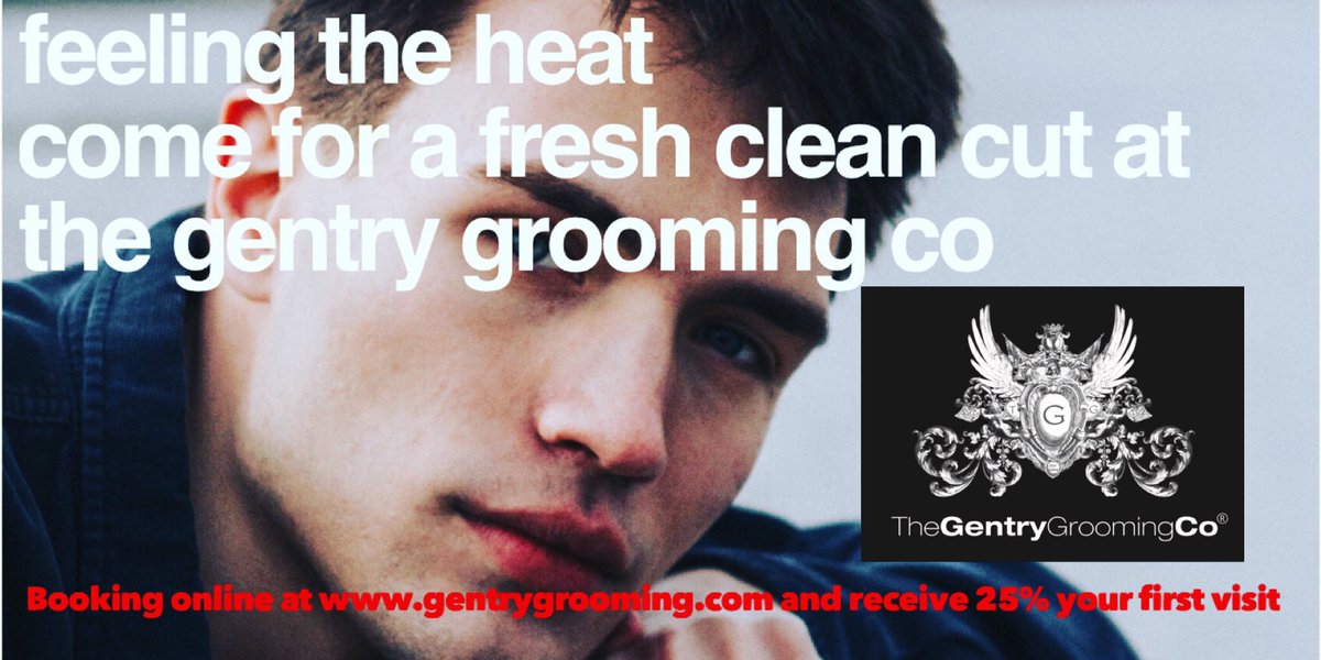 GentryGrooming's tweet photo. Feeling the heat, get a fresh clean cut at The Gentry Grooming Co
25% off your first booking #manchesterbarbers #menshairmanchester https://t.co/b7lpPrKkTs