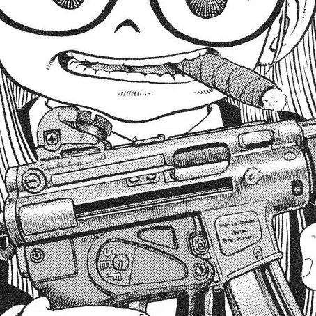 Look at this cute button nose! With just a wisp of hatching to give it a sense of realism so it doesn't exist in a world separate from the gun. Look closer. Look at just how perfect those line weights are in conveying the precise mass and shape of Arale's nose! MY HEART IS RACING