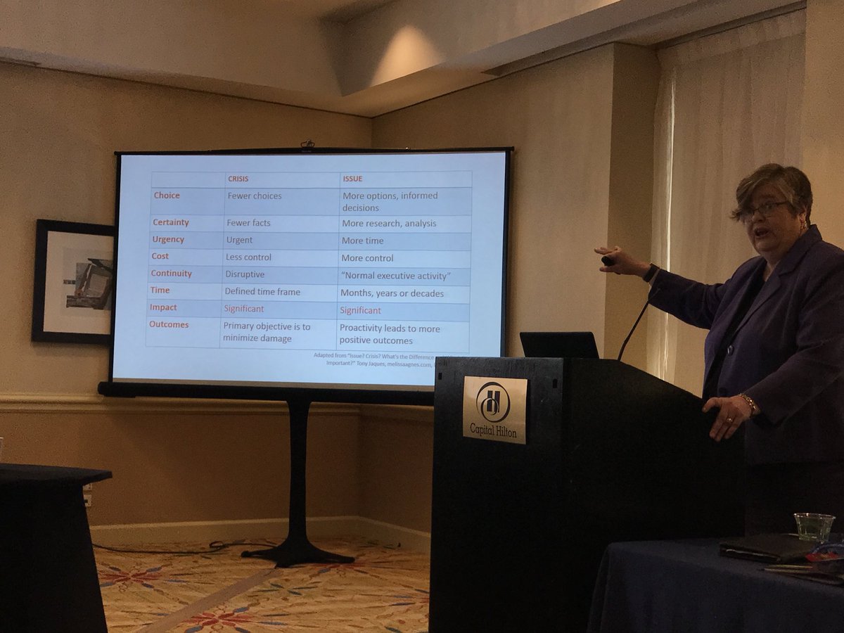 There are differences between crises and issues, but both impact the reputation of your campuses, says <a href="/goldrae100/">Rae Goldsmith</a>. #cmcDC #highered
