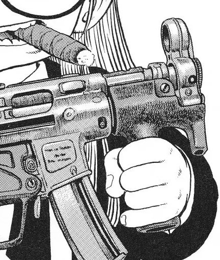 If you keep following the path of the cigar, it will lead you through the detailed gun into Arale's hands. THOSE HANDS. SO GOOD! Again, deceptively cartoony, but actually full of incredible nuance. Those are such beautiful authentic baby hands! #鳥山明  #Drスランプ  #ToriyamaAkira