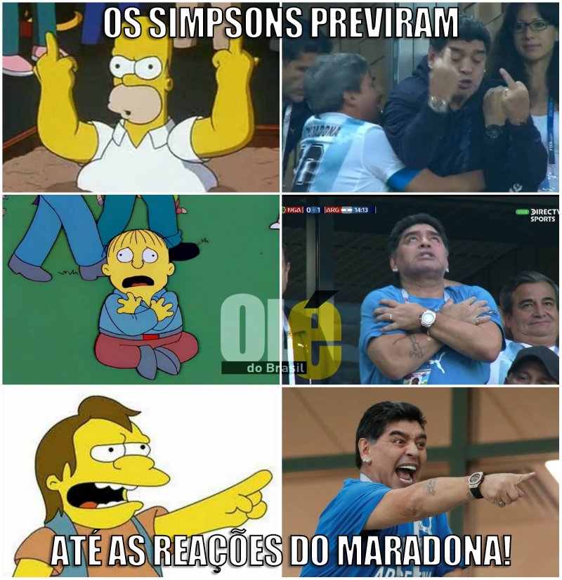 Oledobrasil's tweet photo. Os Simpsons previram até as reações do Maradona! Como pode? https://t.co/FPcl8iuRHd