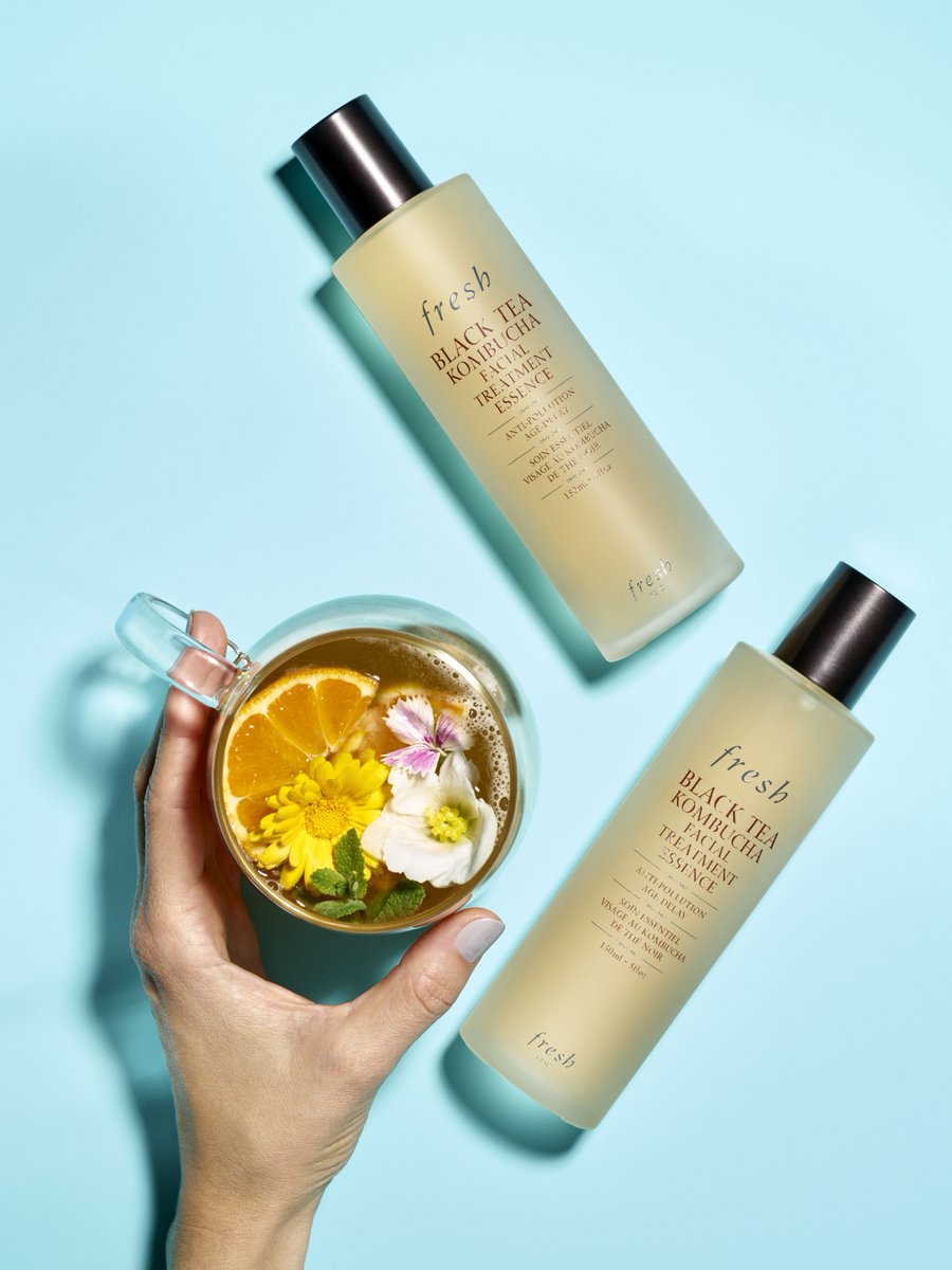 FreshBeauty's tweet photo. When your favorite drink is also your favorite skincare ingredient. It smells like cucumber tea and protects skin against pollution while making your pores smaller and your skin more luminous. Available at @Sephora #FreshKombucha https://t.co/Q9LkUUeajj