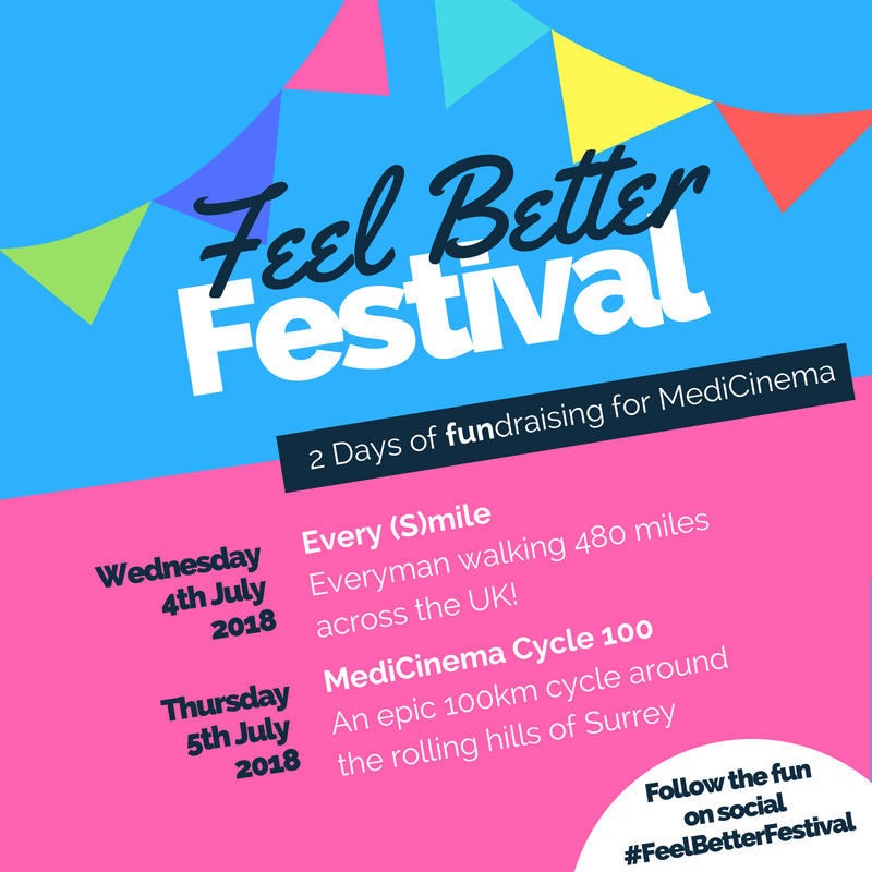 One👏more👏week until our #FeelBetterFestival. Kicking it off are our amazing friends <a href="/Everymancinema/">Everyman Cinema</a> aiming to raise £30,000 with a 480 mile walk. Find out more about all our activities this summer and how you can join in here: bit.ly/FeelBetterFest #EVERYsMILE