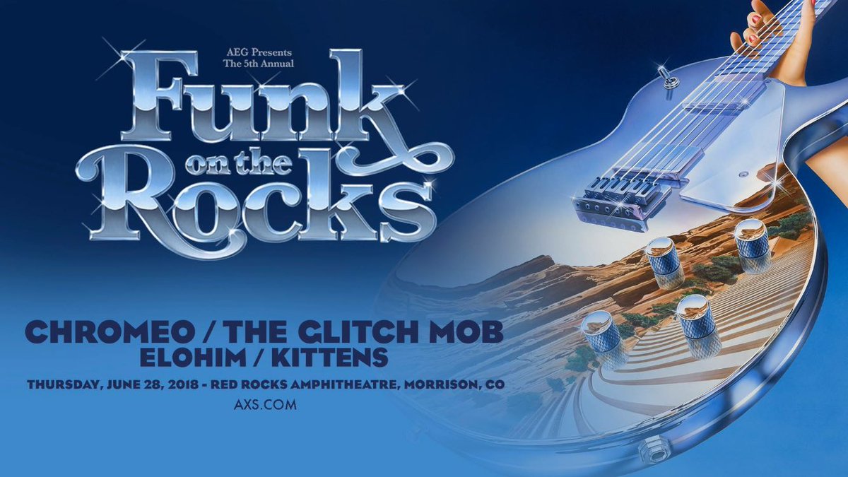 TCE_Media's tweet photo. Can't wait for @theglitchmob this Thursday at @RedRocksCO with @Chromeo , @iamKITTENS , & @elohimmusic !!!! Gonna be Funk on the Rocks for sure ππ #FunkOnTheRocks #RedRocks #TheGlitchMob https://t.co/4OqyqbBXMh tickets : https://t.co/VYUMuMC70c https://t.co/W0sB0VSFmw