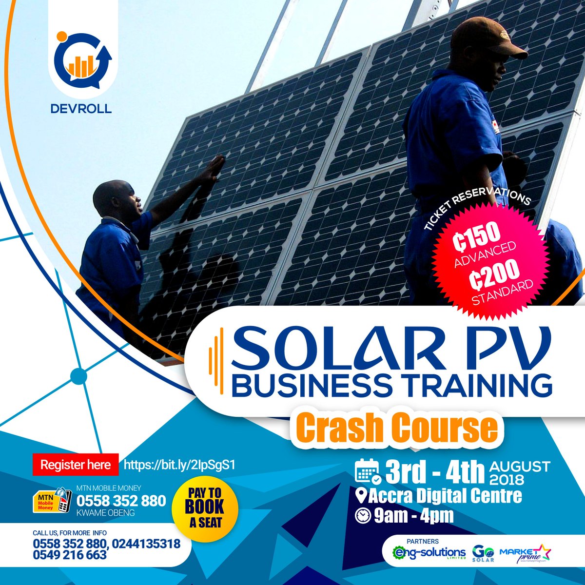 devrollgh's tweet photo. Who should attend?
Working Professionals who want to create more income streams with their free time.
Students who want to strategy a side business to support their education and life goals.
Entrepreneurs and business owners.
#SolarPVTraining #Devrollgh https://t.co/dr2a6PHRnw