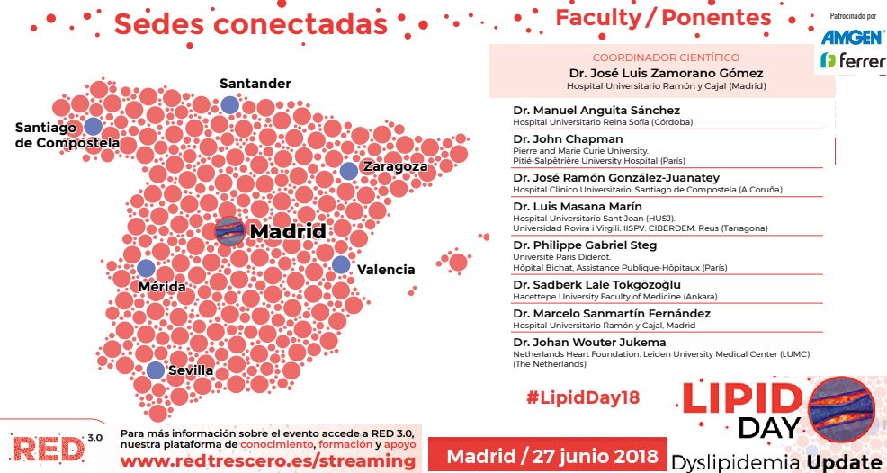 icorvilud's tweet photo. Llega el #LipidDay18 #CitaObligada 27Junio, 16h #DirectoOnline con #expertos en #dislipemias #LDL #cholesterol #psck9i #cardiovascularrisk #clinicaltrials
#Cursoacreditado Acceso #streaming vía #RED30
Progama científico aquí: https://t.co/MdlWxXz5TZ https://t.co/CMGd1YpCrF