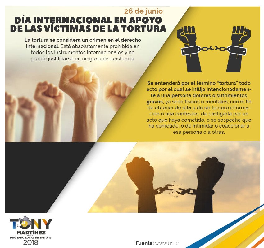 Debemos luchar para que la tortura sea erradicada por completo en México. En el Día Internacional en Apoyo a las Víctimas de la Tortura nos debe hacer reflexionar sobre este tipo de actos.